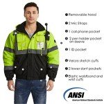 Men's Waterproof High-Visibility Reflective Safety Jacket