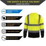 High Visibility Long Sleeve Safety Shirts - 4 Pack