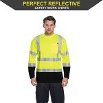 High Visibility Long Sleeve Safety Shirts - 4 Pack
