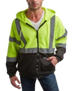 High-Visibility Fleece Zip-Up Hoodie for Men