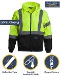 High-Visibility Fleece Zip-Up Hoodie for Men