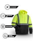 Men's Hi-Vis Reflective Safety Hoodie, Large