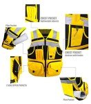 Hi-Vis Yellow Safety Vest with 10 Pockets