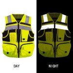 Hi-Vis Yellow Safety Vest with 10 Pockets