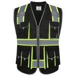 High-Visibility Safety Vest with 10 Pockets