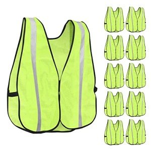 Reflective High Visibility Safety Vests - Pack of 10