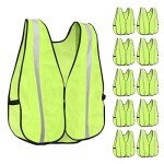 Reflective High Visibility Safety Vests - Pack of 10