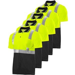 JORESTECH Reflective Safety Polo Shirt, Yellow/Lime