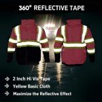 Women's Reflective Safety Jacket - Pink Winter Hoodie