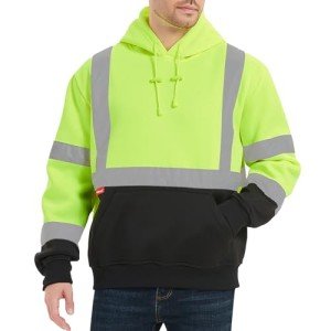 Men's Hi-Vis Safety Hoodie with Large Pocket