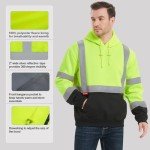 Men's Hi-Vis Safety Hoodie with Large Pocket