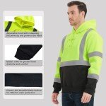Men's Hi-Vis Safety Hoodie with Large Pocket