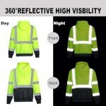 Men's Hi-Vis Safety Hoodie with Large Pocket