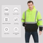Men's Hi-Vis Safety Hoodie with Large Pocket