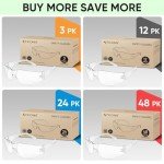 TICONN 12-Pack Clear Safety Glasses and Goggles