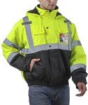 Men's Waterproof High Visibility Jacket with Hood