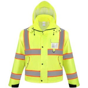 Hi-Vis Waterproof Reflective Rain Jacket for Safety