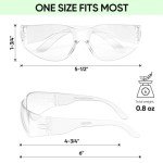TICONN 12-Pack Clear Safety Glasses and Goggles