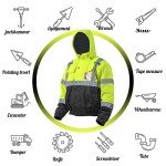 Men's Waterproof High Visibility Jacket with Hood