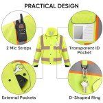 Hi-Vis Waterproof Reflective Rain Jacket for Safety