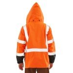 Hi-Vis Waterproof Rain Jacket for Men - Orange