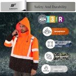 Hi-Vis Waterproof Rain Jacket for Men - Orange
