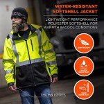 Hi-Vis Softshell Water-Resistant Jacket - Lime Medium
