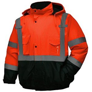Hi-Vis Waterproof Hooded Safety Jacket for Men