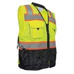 Premium High-Visibility Surveyors Safety Vest with Pockets