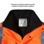 Hi-Vis Waterproof Hooded Safety Jacket for Men