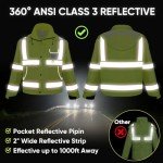 TICONN Waterproof Reflective Hi-Vis Rain Jacket