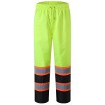 Hi-Vis Waterproof Rain Pants with Reflective Safety