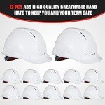 12 Pack Adjustable Vented Hard Hats for Safety