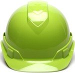 Hi-Vis Lime Pyramex Ridgeline Hard Hat 6-Point Ratchet