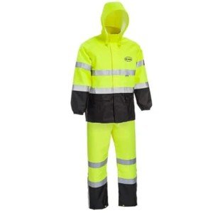 High Visibility ANSI Class III Rain Suit Jacket & Bib