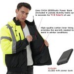Heated Hi-Vis Safety Bomber Jacket for Cold Weather