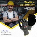 Heavy-Duty Cut Resistant Work Gloves - 3 Pairs