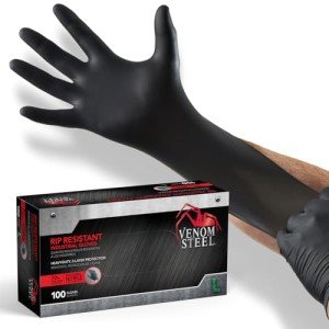 Venom Steel 6 Mil Nitrile Gloves - Black, Large