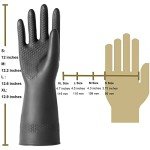 Heavy-Duty Chemical-Resistant Latex Gloves, Large