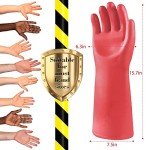Red 12KV Insulating Rubber Safety Gloves - 2 Pack
