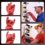 Red 12KV Insulating Rubber Safety Gloves - 2 Pack