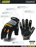 High Dexterity Ironclad Framer Work Gloves, Large