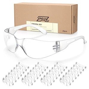 28 Pack Crystal Clear Safety Glasses - Impact Resistant