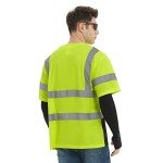 High Visibility Lime Green Reflective Safety T-Shirt 3-Pack