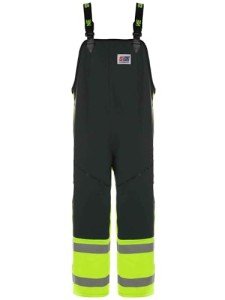Hi-Vis Waterproof Rain Bib Pants with Knee Pads
