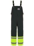 Hi-Vis Waterproof Rain Bib Pants with Knee Pads