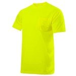 High Visibility Yellow Safety Work T-Shirt with Pocket