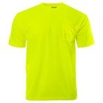High Visibility Yellow Safety Work T-Shirt with Pocket