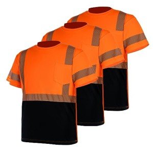 Vendace High Visibility Reflective Safety T-Shirts - 3 Pack