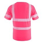 Hi Vis Safety Shirts with Reflective Strips - Pink